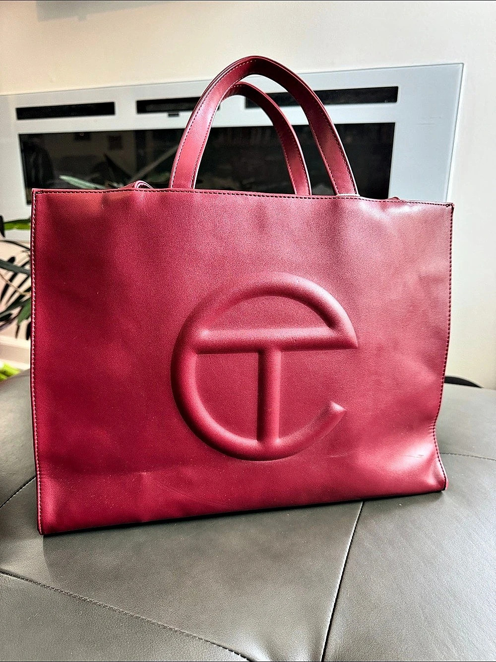 Telfar Medium Shopping Bag in Oxblood, Gently Used Still Has Retail Tag!